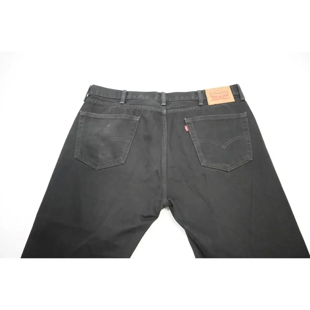 Levi's 505 Regular Fit Straight Rugged Black Denim Jeans Mens Size 40‎ x 30